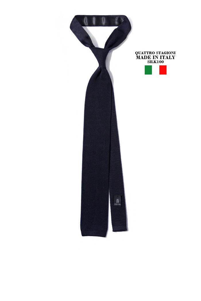 Take380 Quattro stagioni silk knit tie/navy[MADEIN ITALY-SILK 100%]