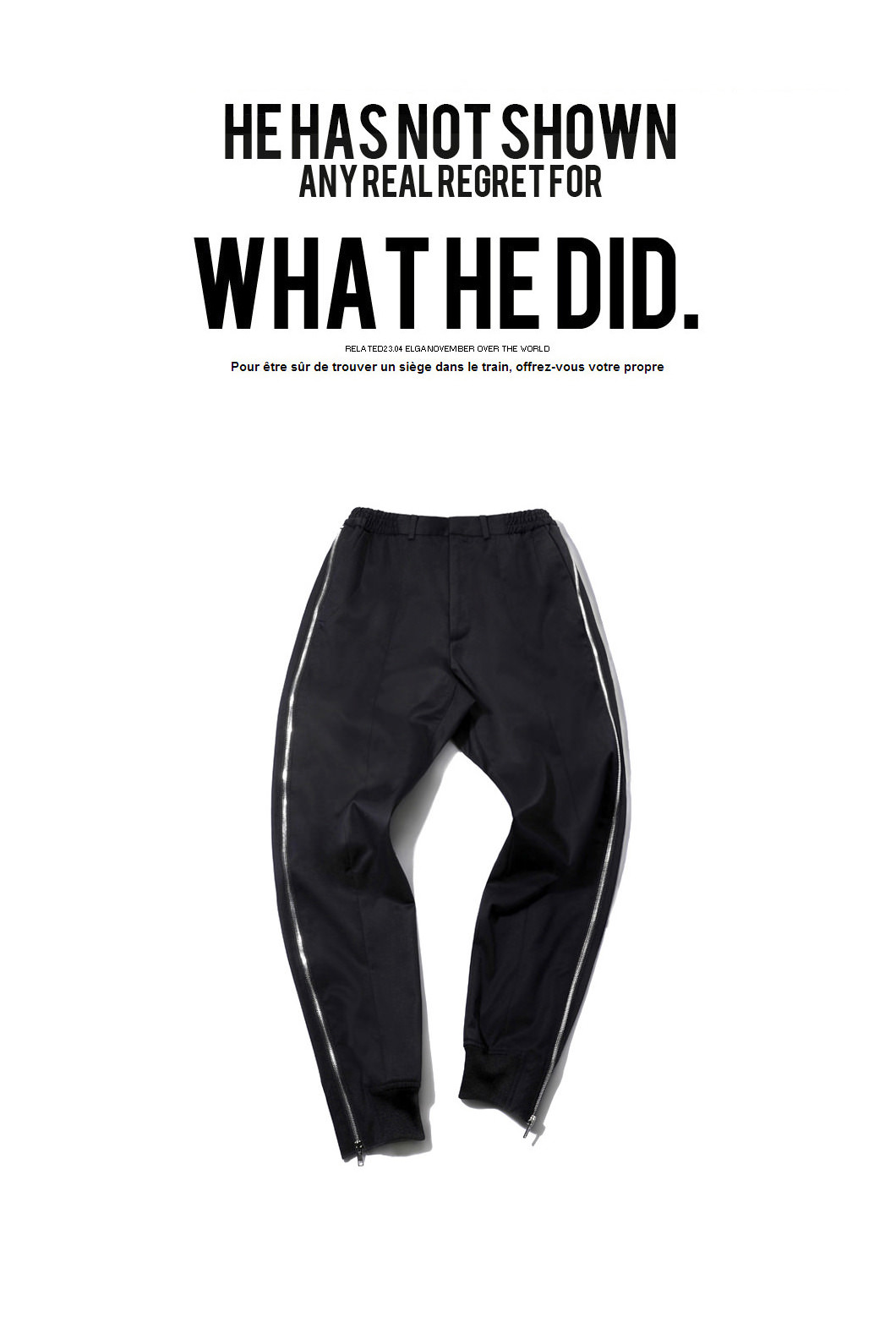 Side zipper jogger pants/black