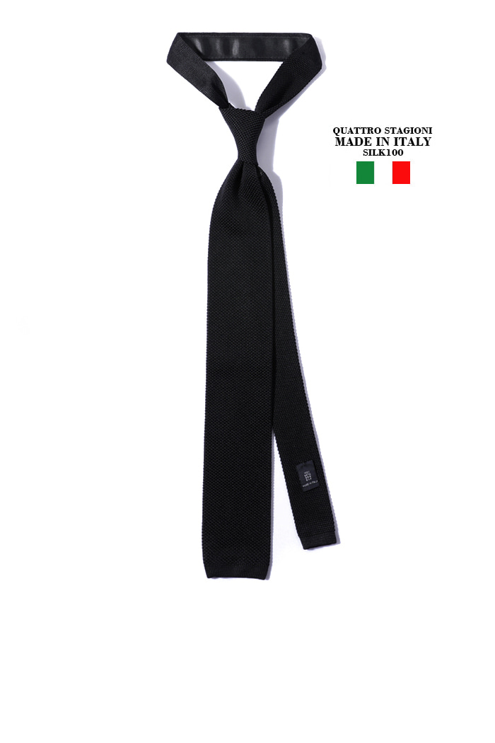 Take401 Quattro stagioni silk knit tie/black[MADEIN ITALY-SILK 100%]