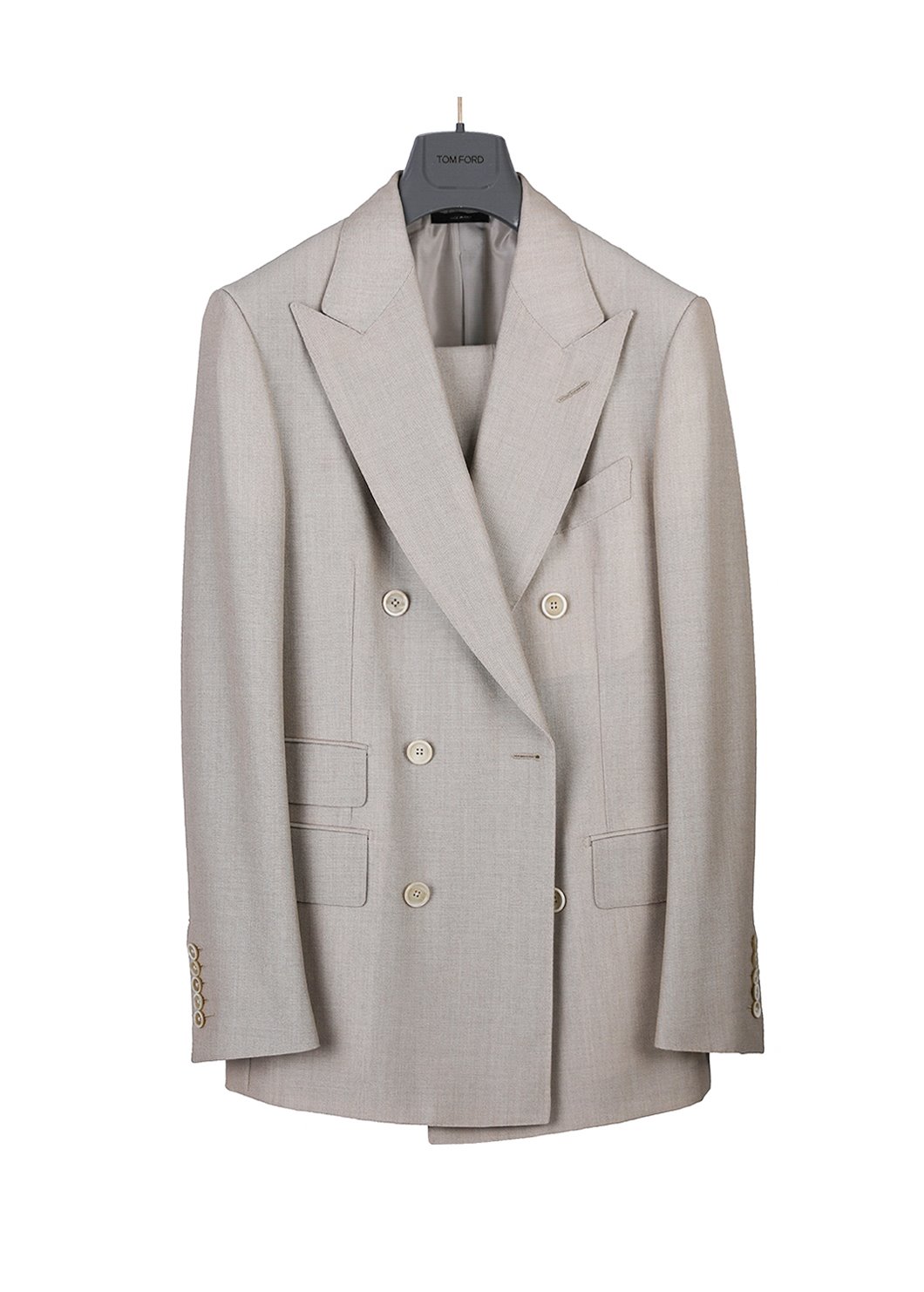 TOMFORD Shelton Double Breasted Beige Suit