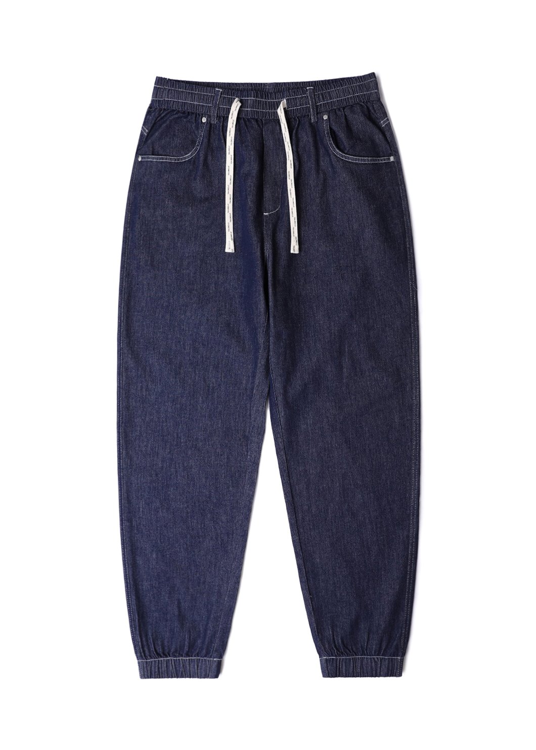 Relax Banding Jogger Jeans-Blue