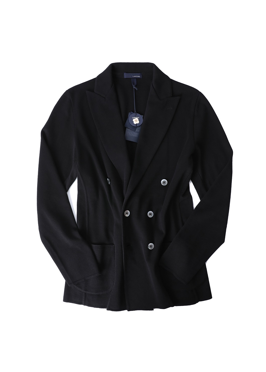 LARDINI Double Button Knit Jacket-Black
