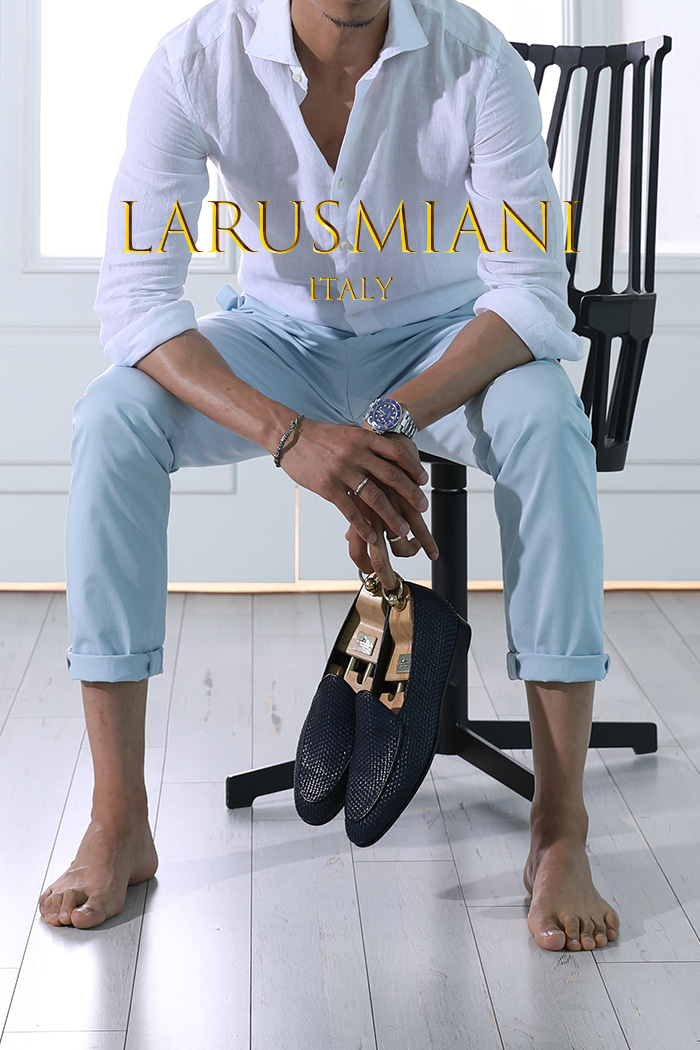 Take428 Larusmiani milano-italy garment dye pants/baby blue
