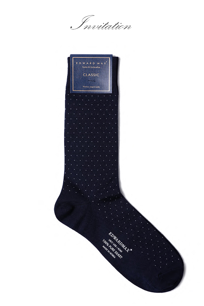 CLASSIC SMALL  DOT SOCKS-navy[special order]