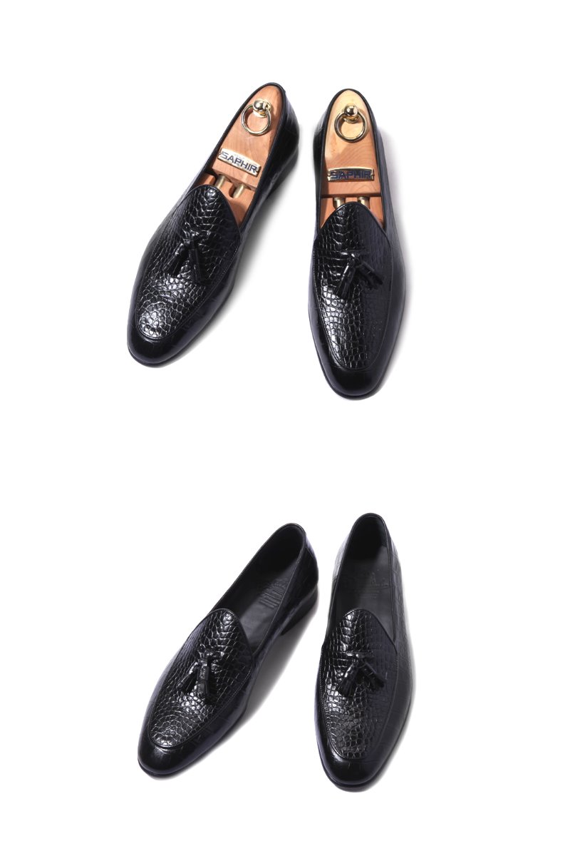 Take360 artisan Crocodile shoes/black[italy calf-bologna.ver]