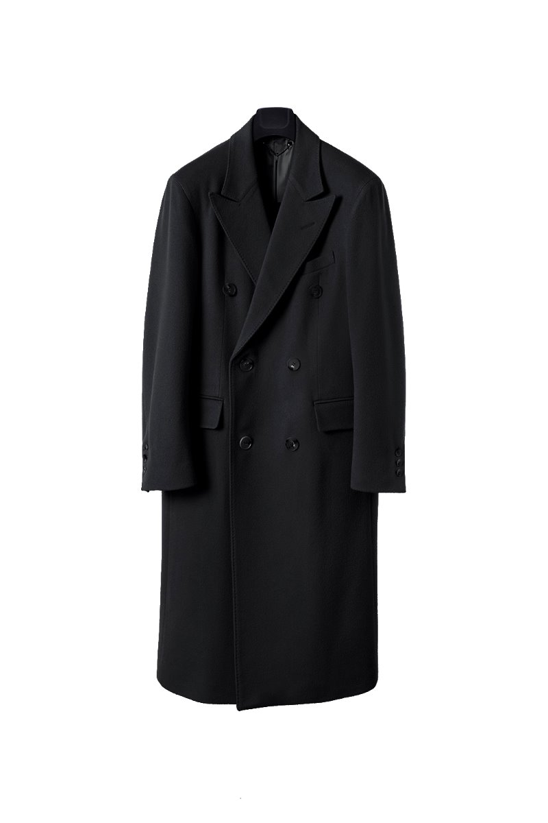 DOUBLE BREASTED COAT-BLACK