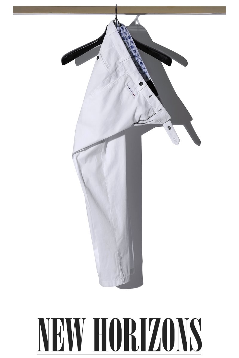 Take429 Larusmiani milano-italy garment dye pants/white