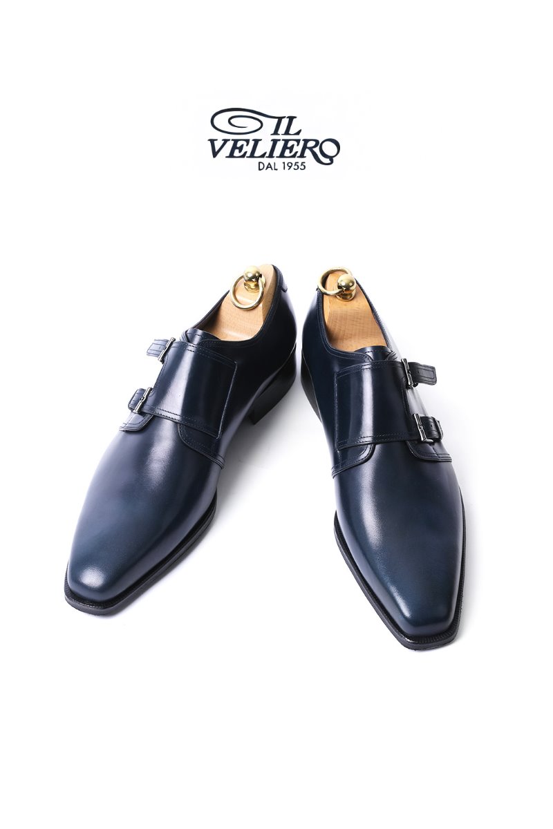 478 Artisan ITALY ILVELIERO Double Monk Shoes-NAVYLIMITED PRODUCT