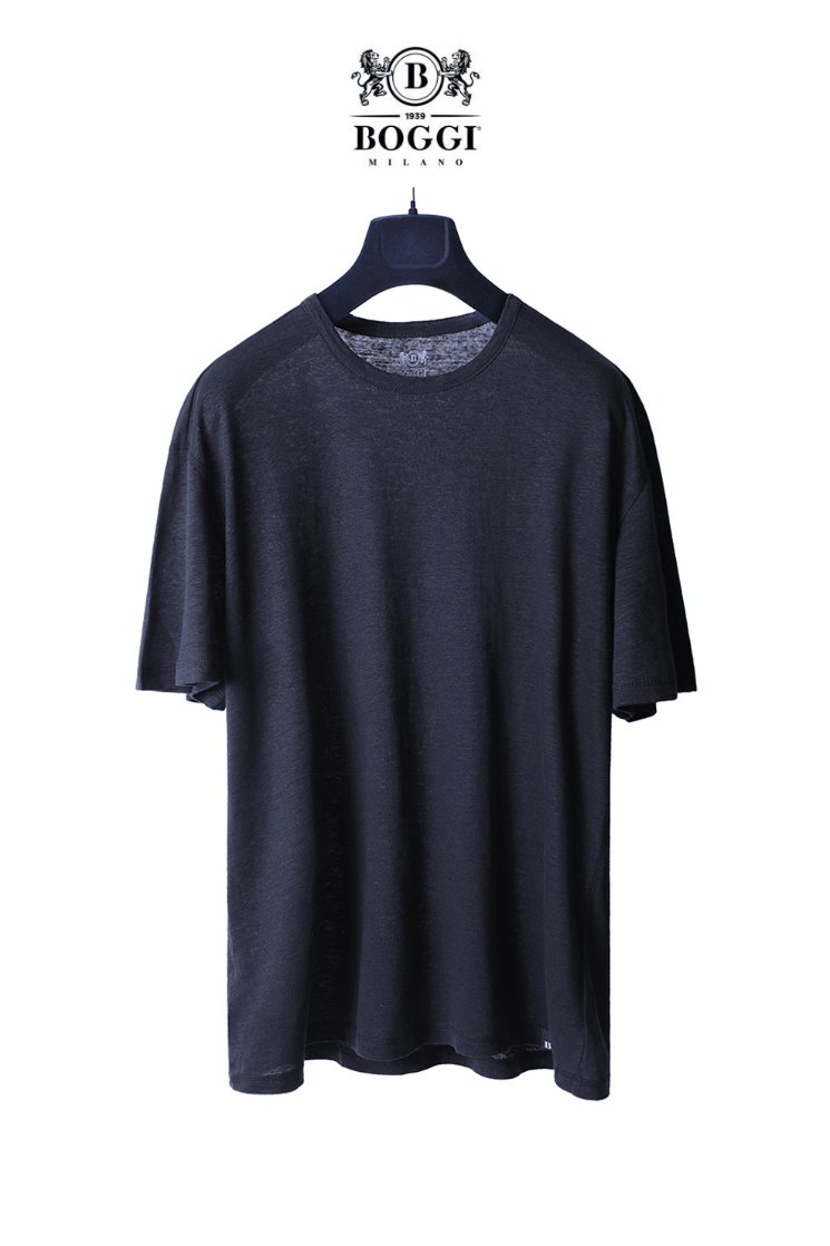 Eve Linen T-Shirts-Navy