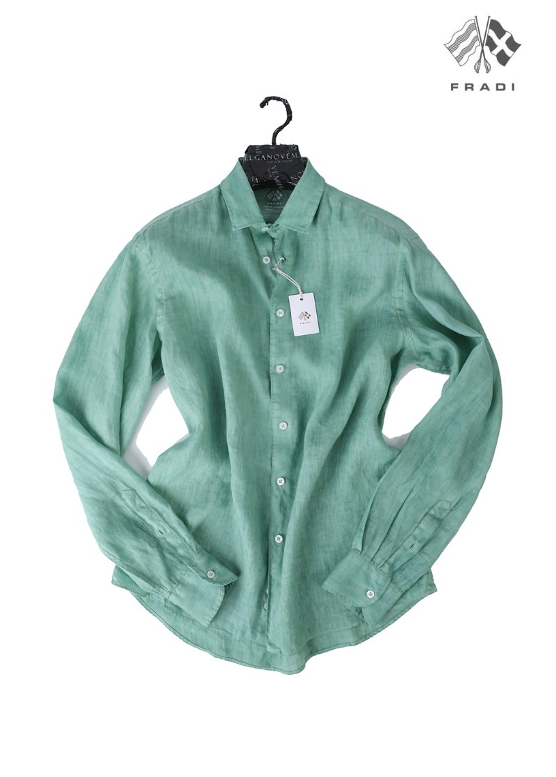ITALIA Ice Linen Shirt-Aqua Green