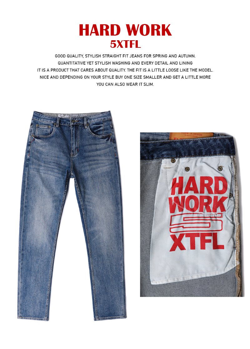 HARD WORK 5XTFL Straight Jeans-Blue