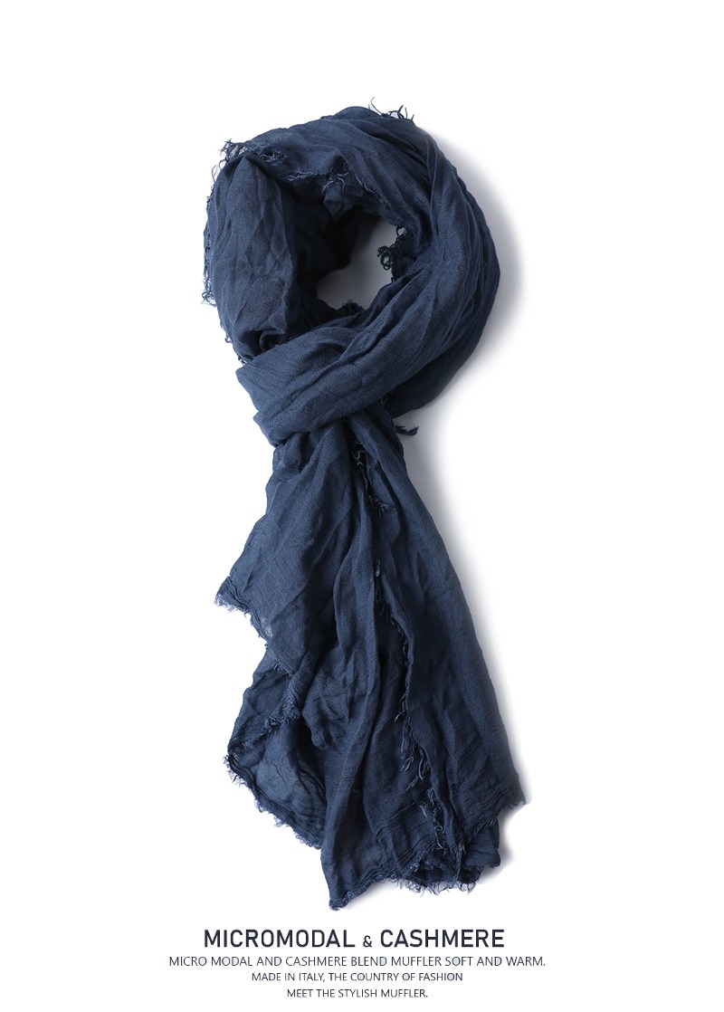 Modal Cashmere Sciarpa Muffler-Blue