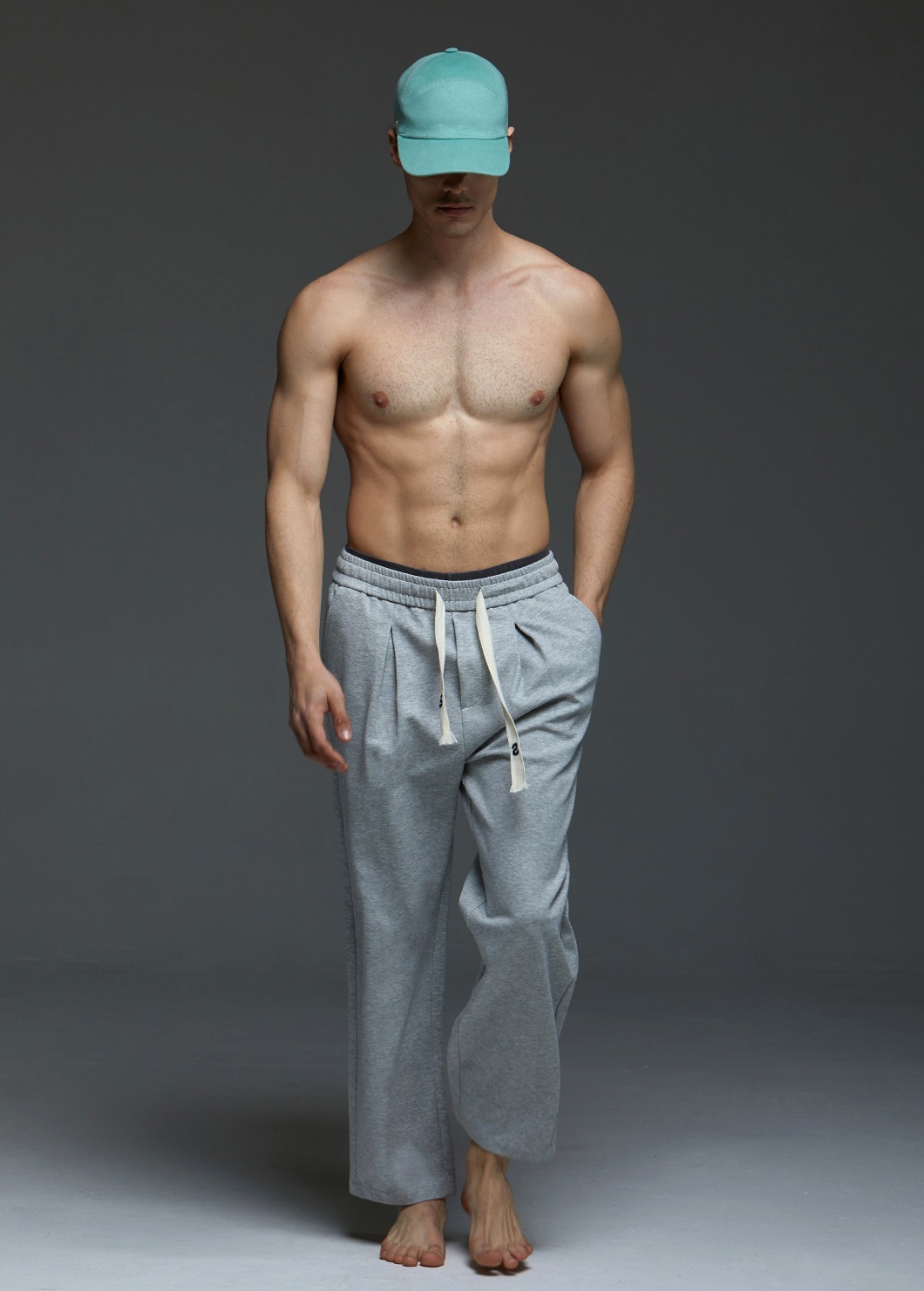 SS Banding One Tuck Wide Pants-gray