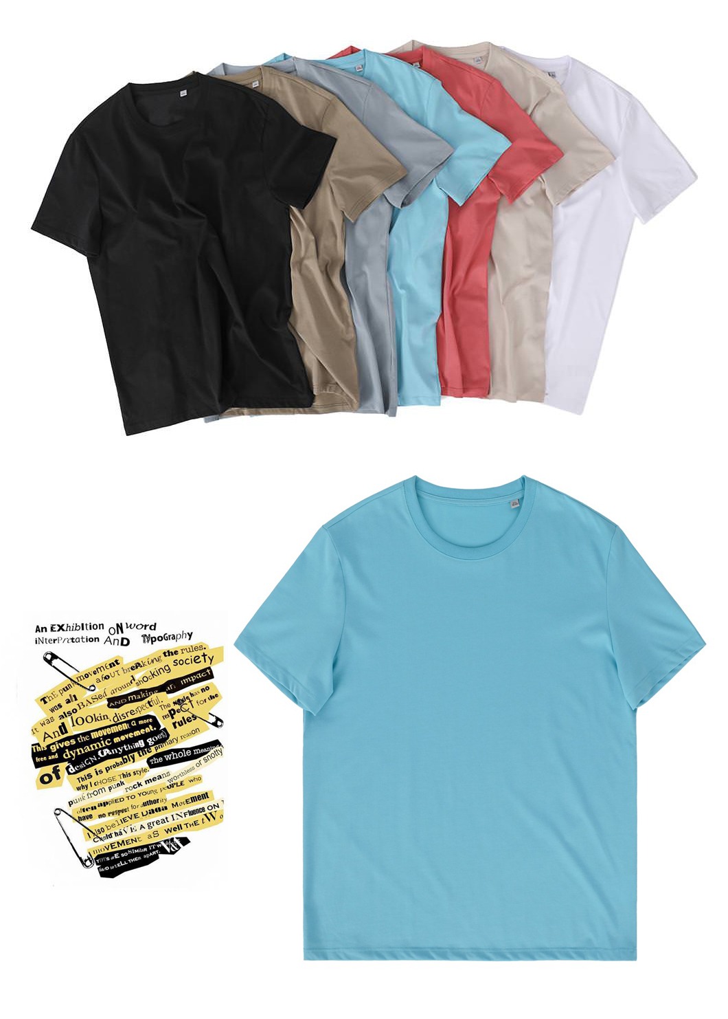 LIGHT BASIC Plain T-Shirt-7color