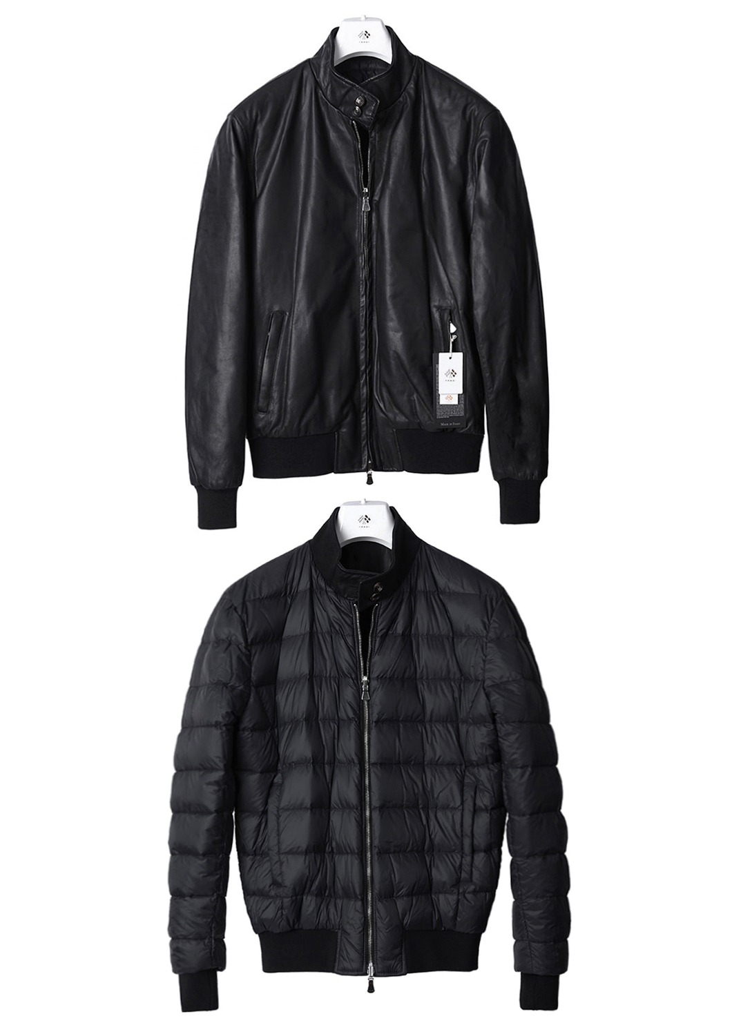 ITALIA Reversible Leather Jacket-Black