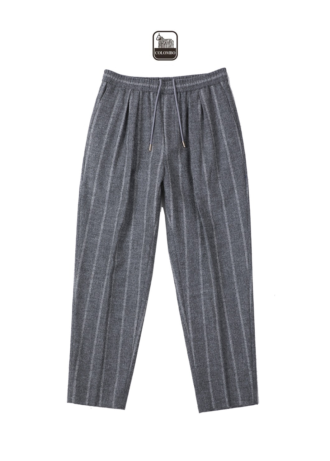 HERIGA COLOMBO Stripe Pants-Gray
